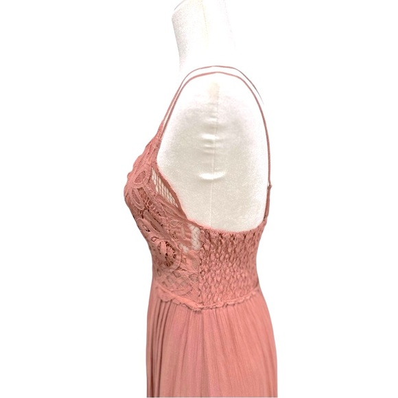 Free People Adella Maxi Slip Dress, Rose Pink - Picture 9 of 14